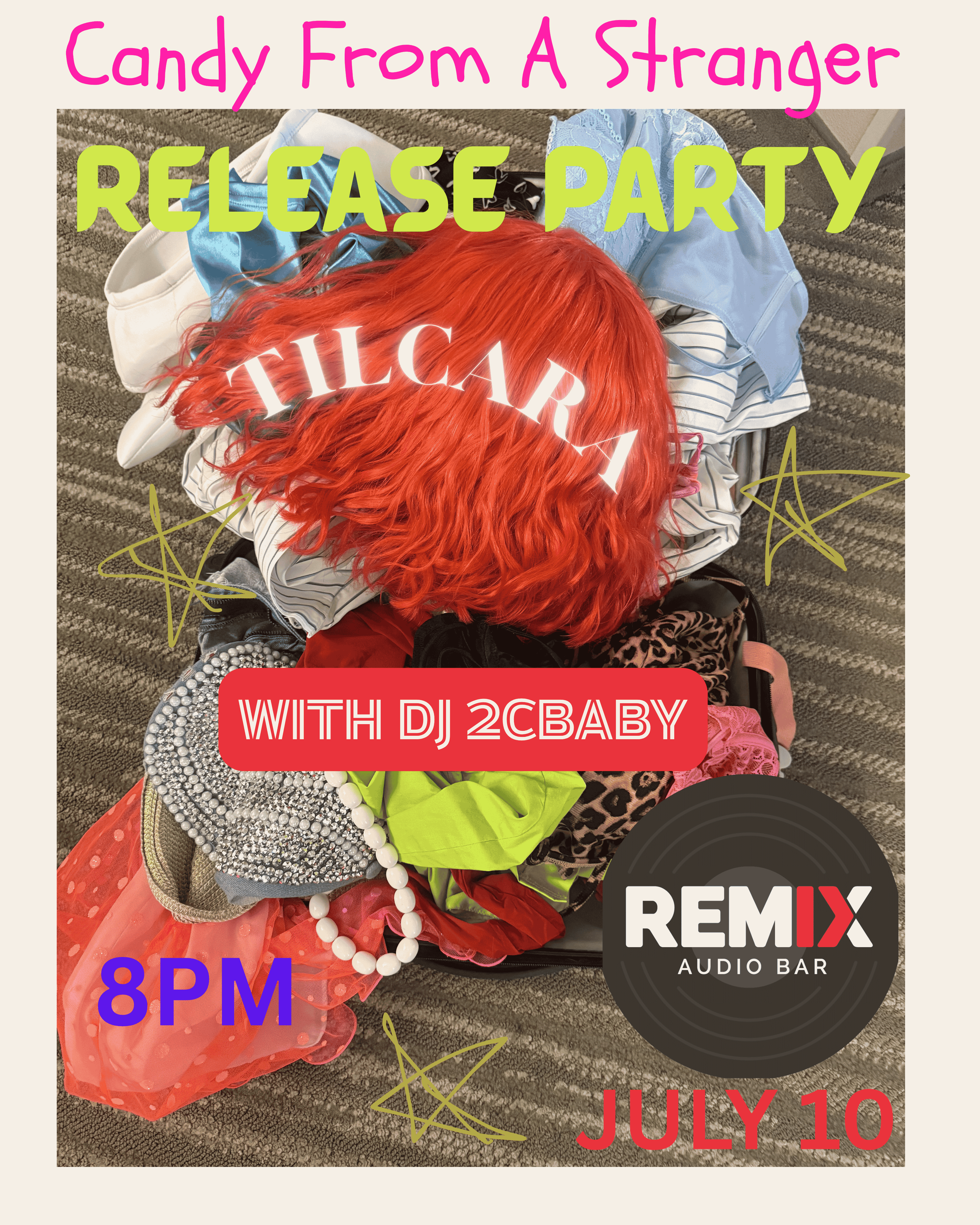 Flyer for Candy From A Stranger Release Party