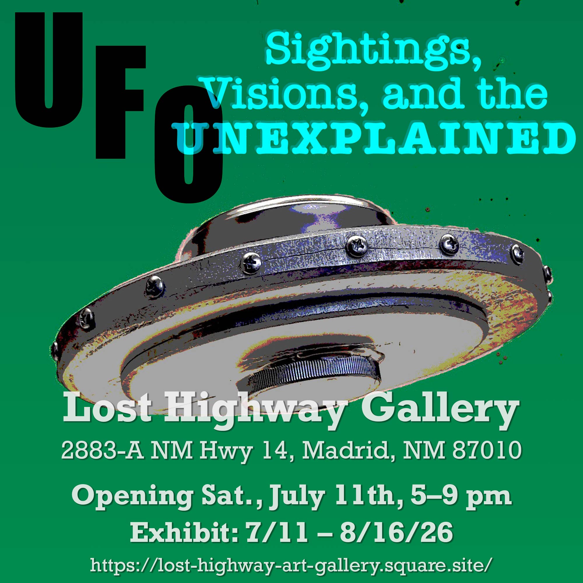 Flyer for UFO Sightings, Visions, and the Unexplained